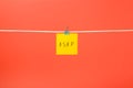 Yellow paper note on the string with text Ã¢â¬ÅASAPÃ¢â¬Â Royalty Free Stock Photo